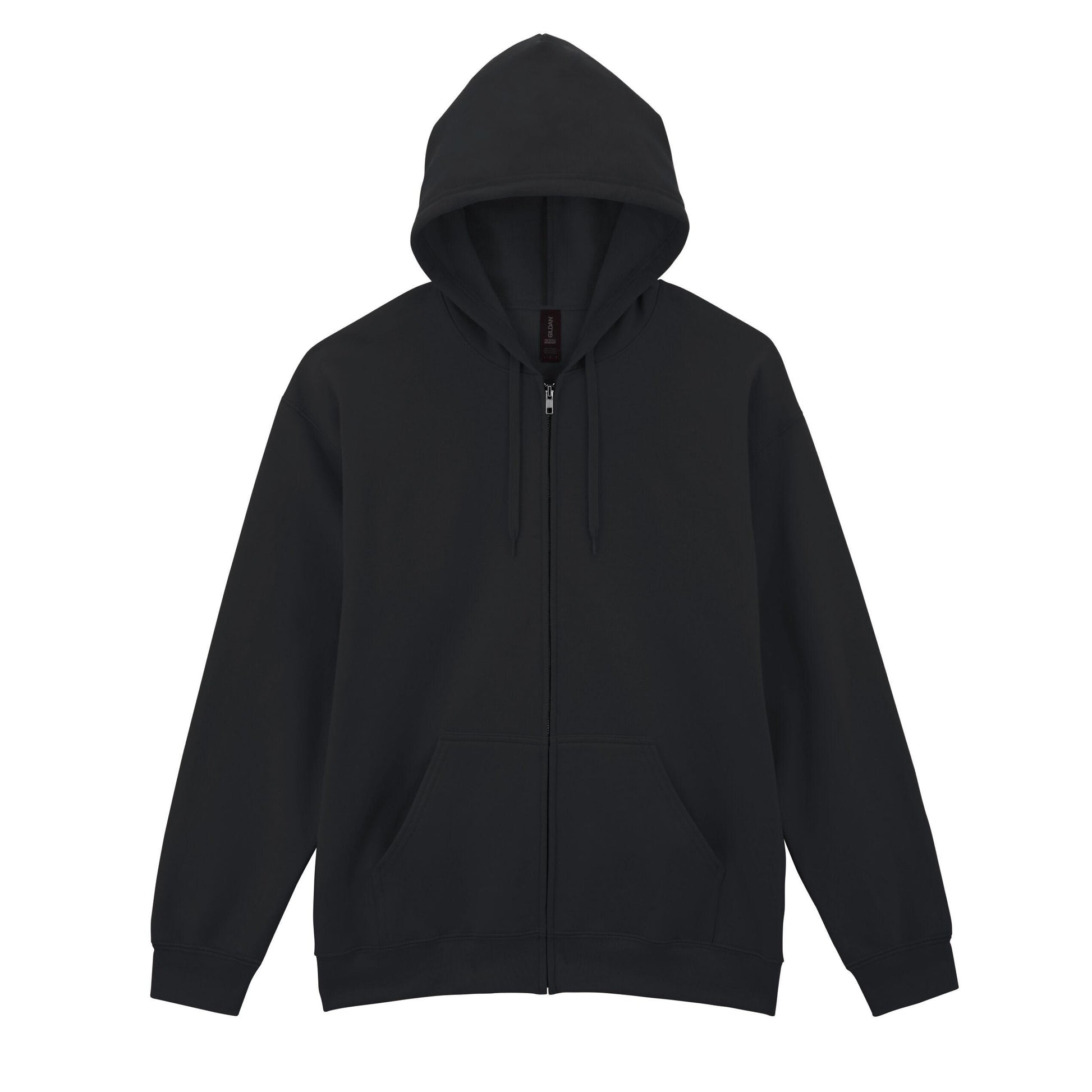 Black - Front - Gildan Unisex Adult Softstyle Fleece Midweight Full Zip Hoodie