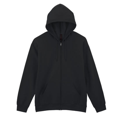 Black - Front - Gildan Unisex Adult Softstyle Fleece Midweight Full Zip Hoodie