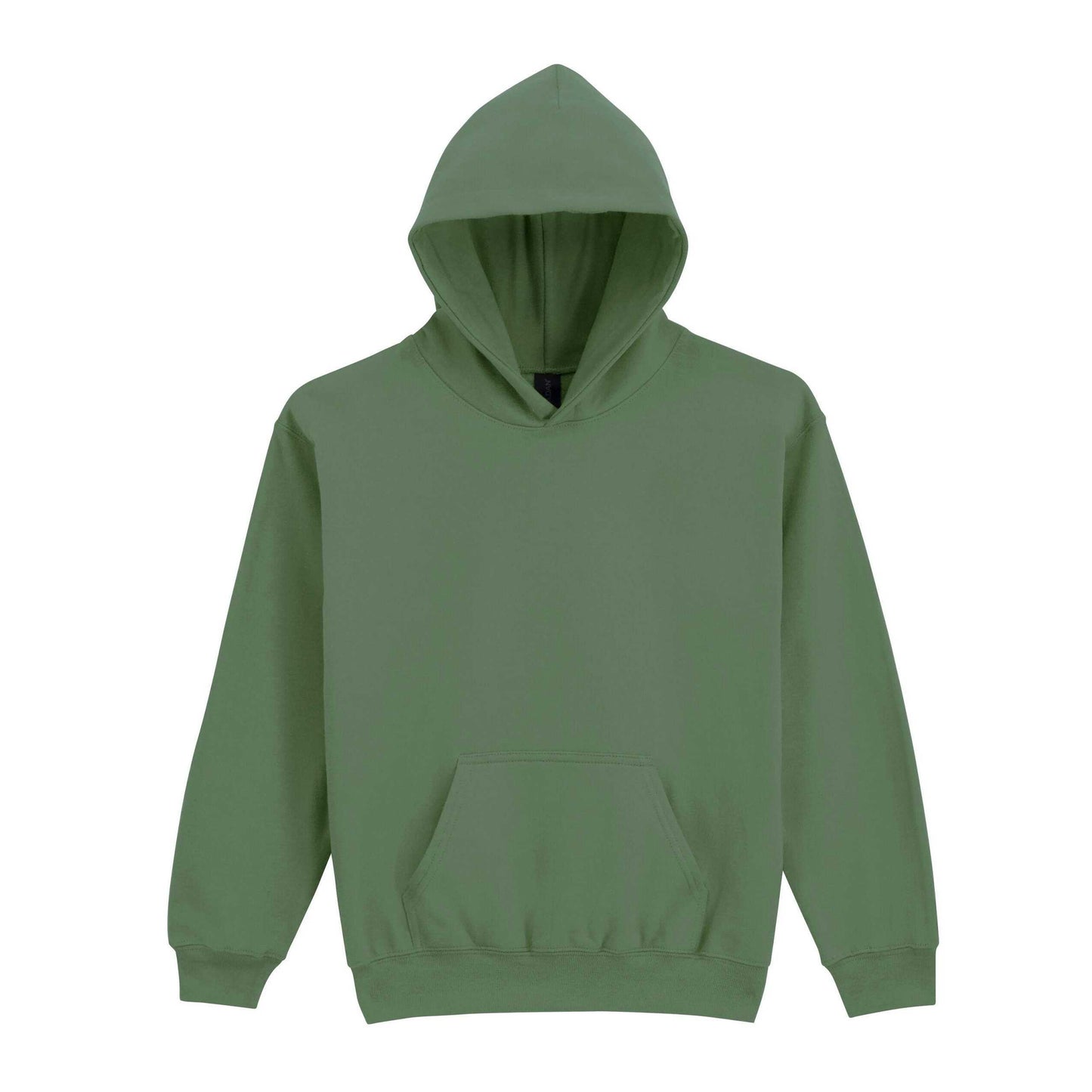 Military Green - Front - Gildan Childrens-Kids Softstyle Fleece Midweight Hoodie