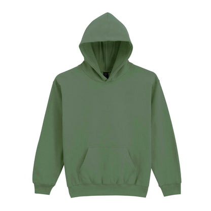 Military Green - Front - Gildan Childrens-Kids Softstyle Fleece Midweight Hoodie