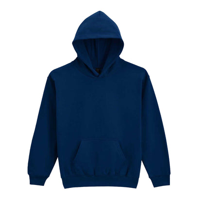 Navy Blue - Front - Gildan Childrens-Kids Softstyle Fleece Midweight Hoodie