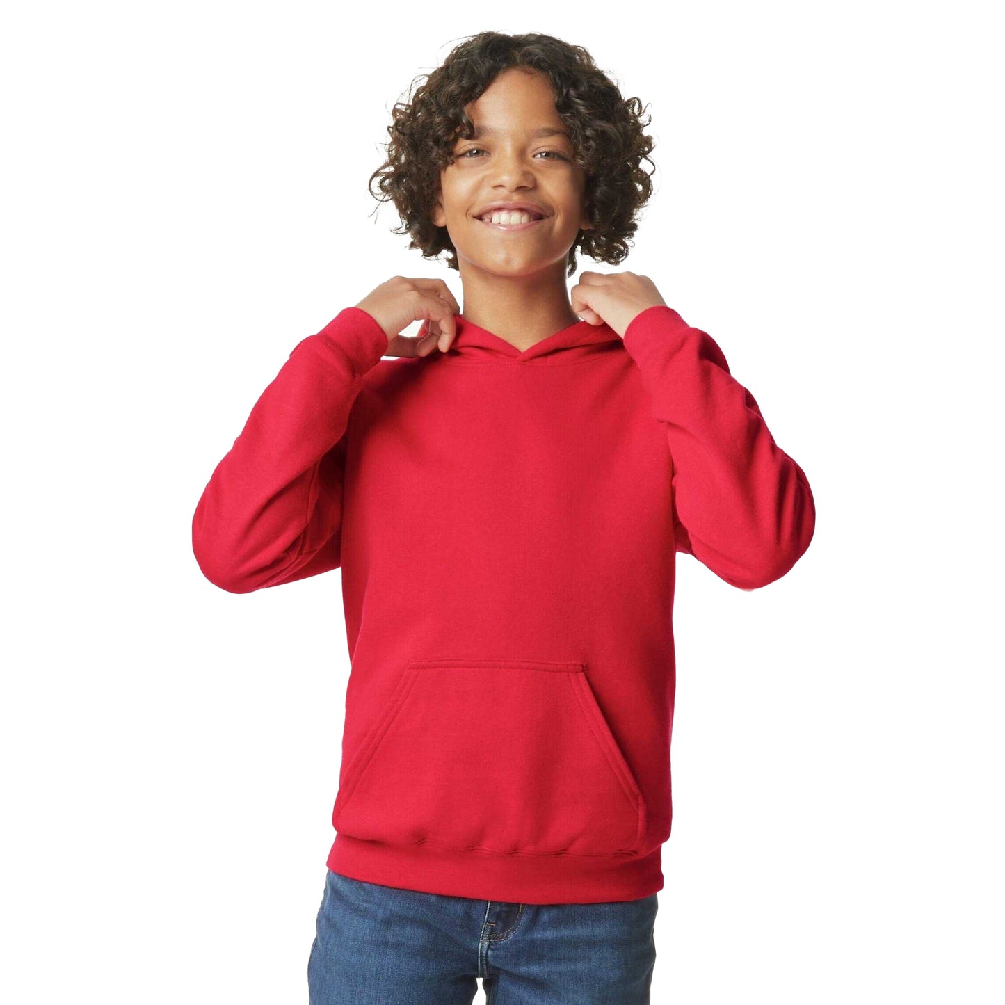 Red - Back - Gildan Childrens-Kids Softstyle Fleece Midweight Hoodie