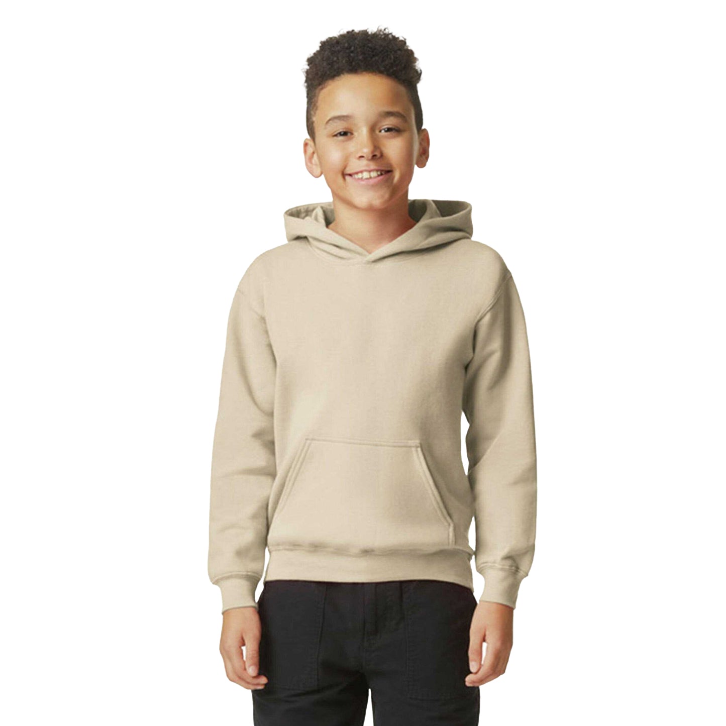 Sand - Back - Gildan Childrens-Kids Softstyle Fleece Midweight Hoodie
