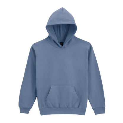 Stone Blue - Front - Gildan Childrens-Kids Softstyle Fleece Midweight Hoodie