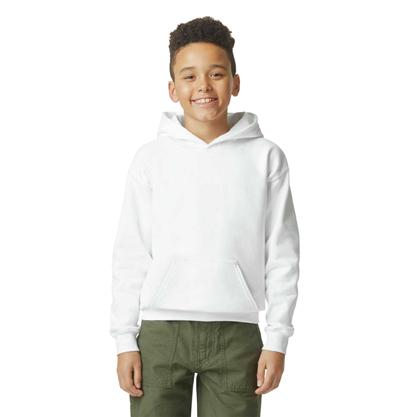 White - Back - Gildan Childrens-Kids Softstyle Fleece Midweight Hoodie