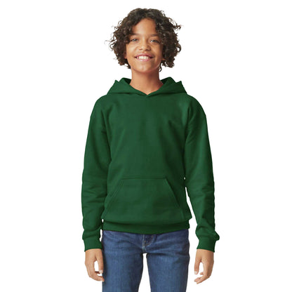 Forest Green - Back - Gildan Childrens-Kids Softstyle Fleece Midweight Hoodie