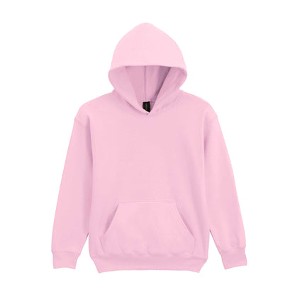 Light Pink - Front - Gildan Childrens-Kids Softstyle Fleece Midweight Hoodie