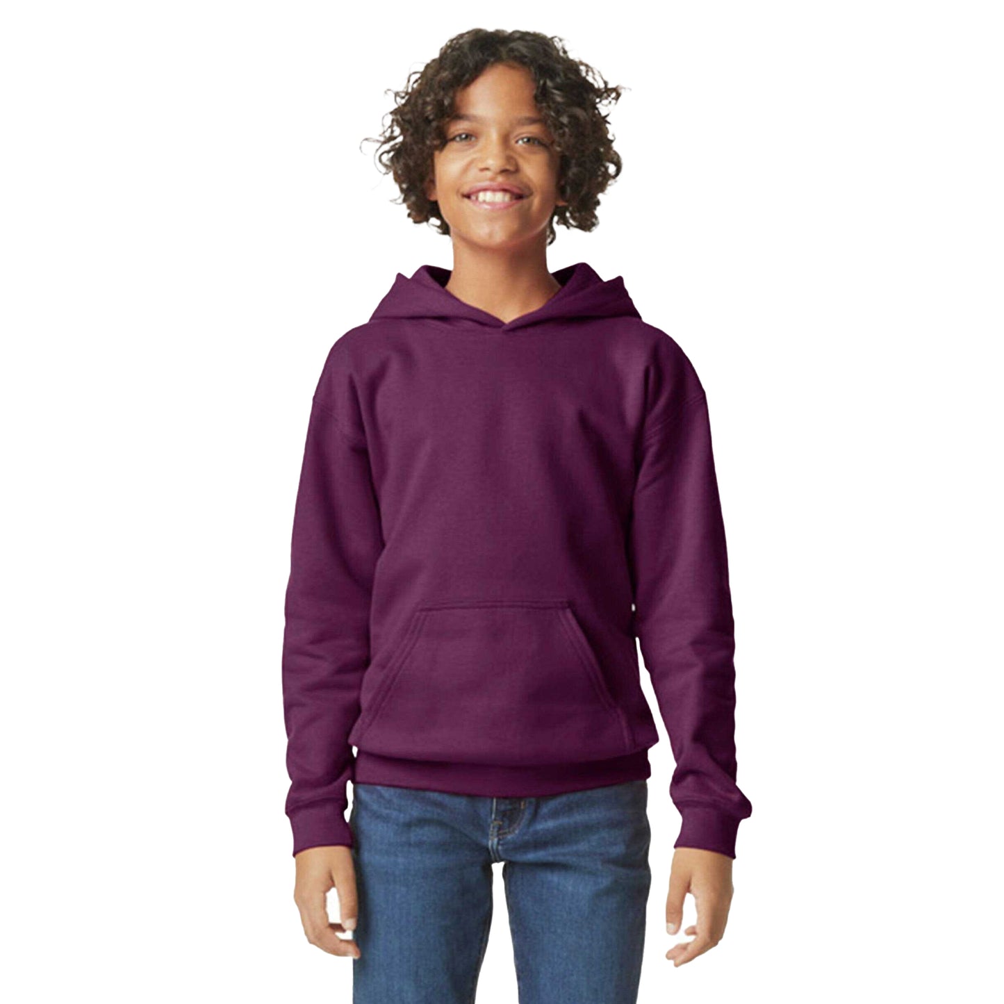 Maroon - Back - Gildan Childrens-Kids Softstyle Fleece Midweight Hoodie