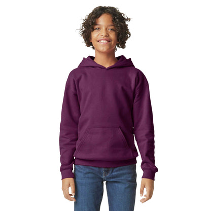 Maroon - Back - Gildan Childrens-Kids Softstyle Fleece Midweight Hoodie