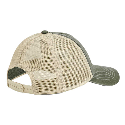 Vintage Olive-Stone - Back - Beechfield Unisex Adult Vintage 6 Panel Trucker Cap