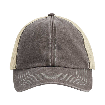 Vintage Brown-Stone - Side - Beechfield Unisex Adult Vintage 6 Panel Trucker Cap