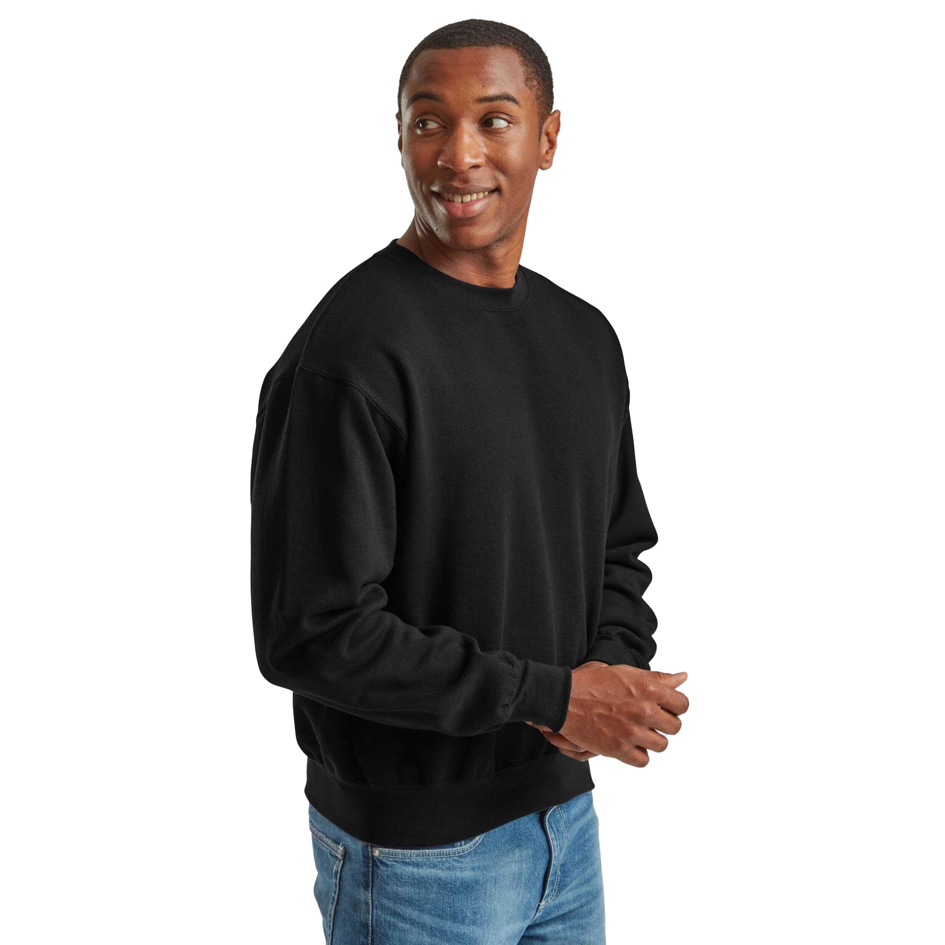 Black - Lifestyle - Fruit of the Loom Unisex Adult Supercotton Sweatshirt