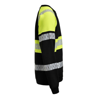 Black-Hi Vis Yellow - Side - Jobman Mens High-Vis Raglan Sweatshirt