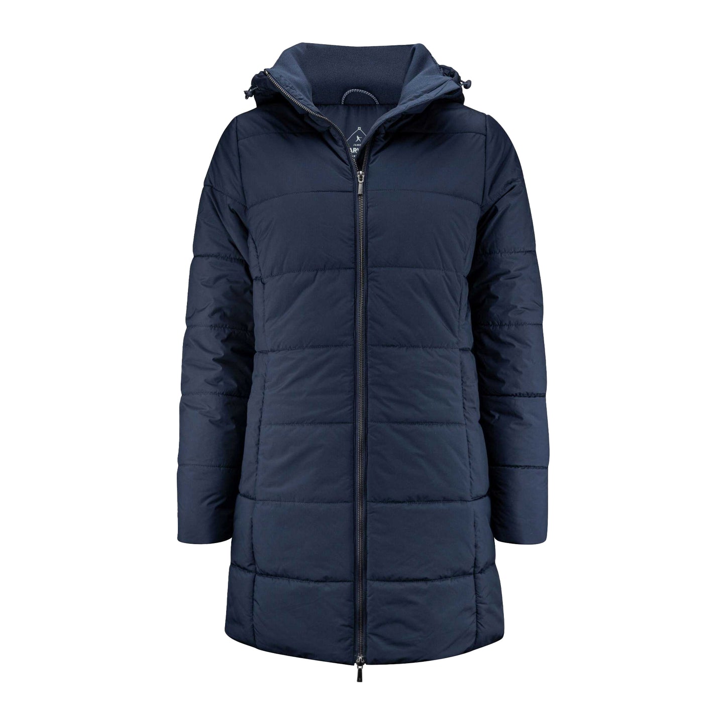 Navy - Front - James Harvest Womens-Ladies Nordmont Long Jacket