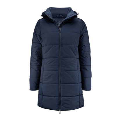 Navy - Front - James Harvest Womens-Ladies Nordmont Long Jacket