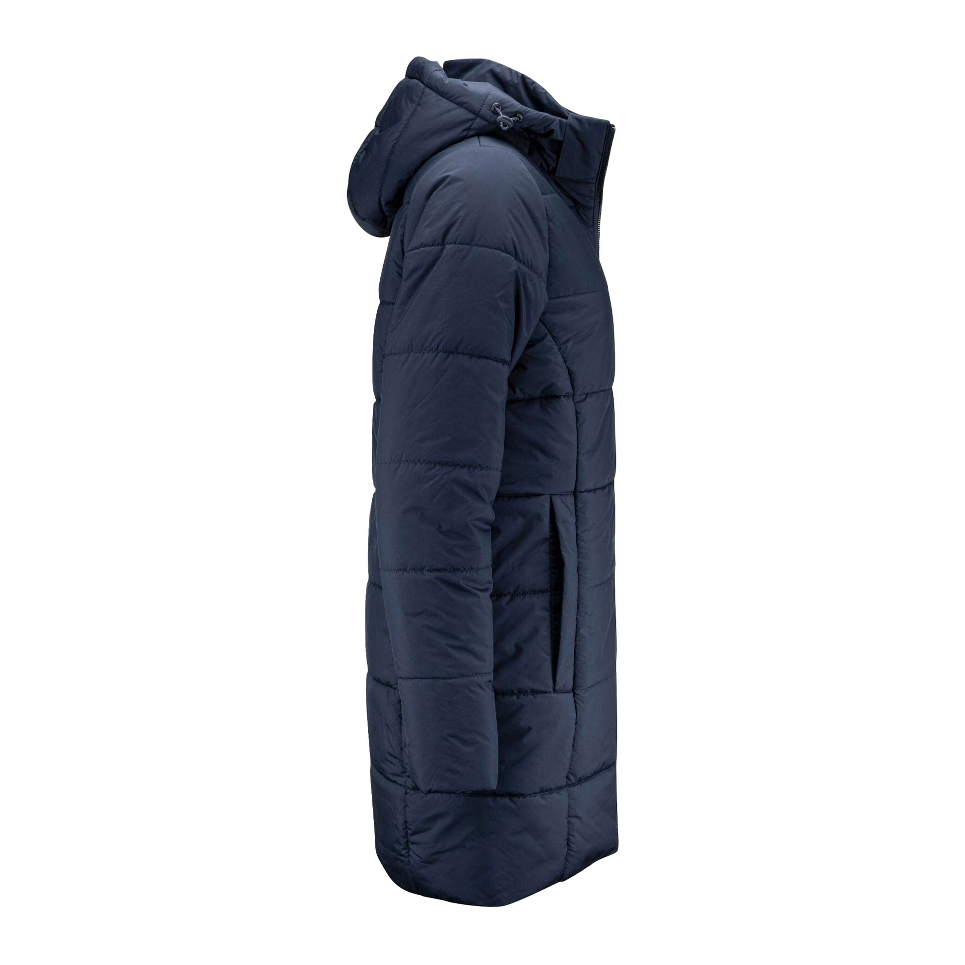 Navy - Side - James Harvest Womens-Ladies Nordmont Long Jacket