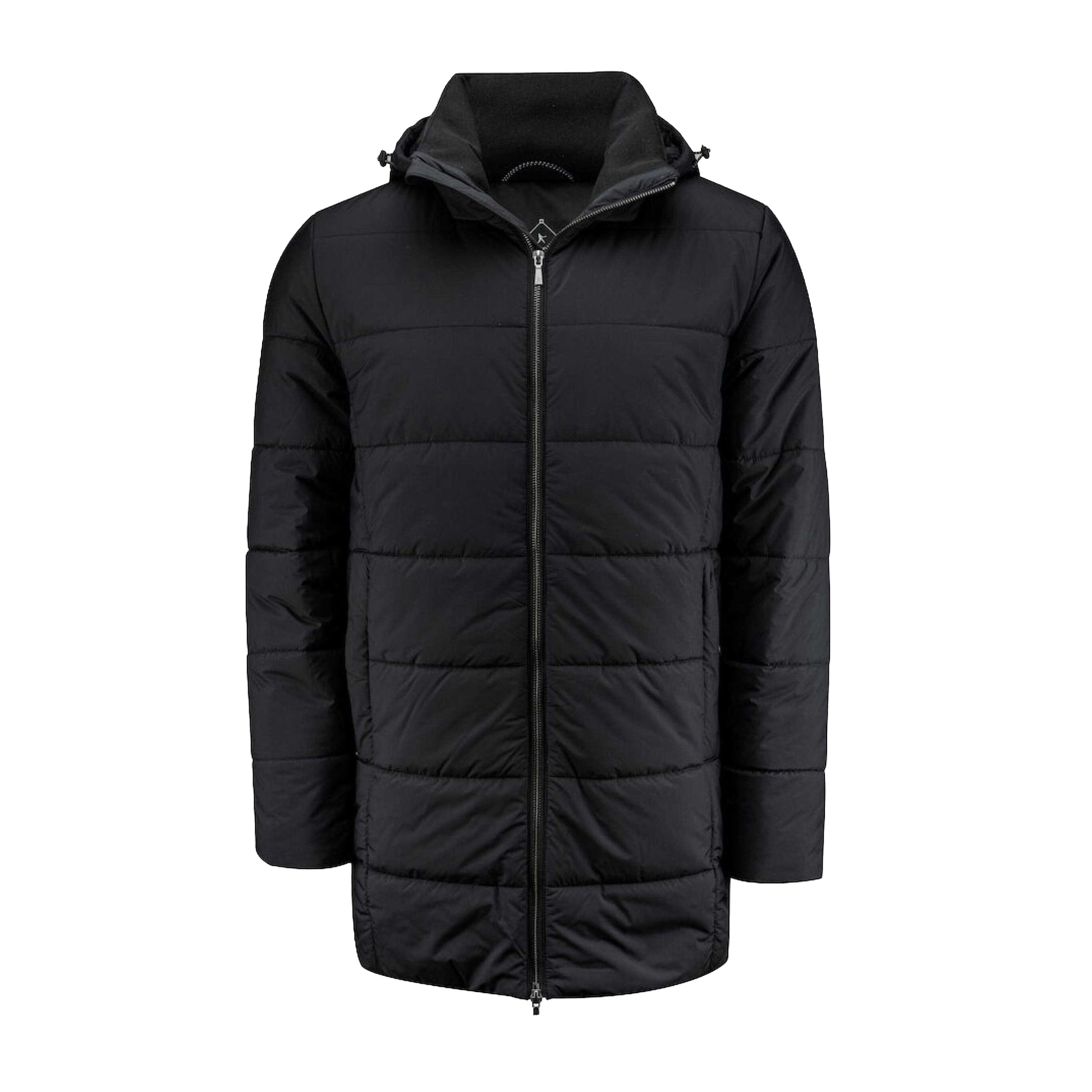 Black - Front - James Harvest Mens Nordmont Long Jacket