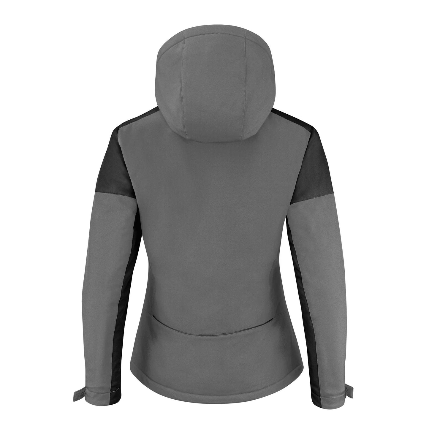 Anthracite-Black - Back - Printer Womens-Ladies Padded Soft Shell Jacket
