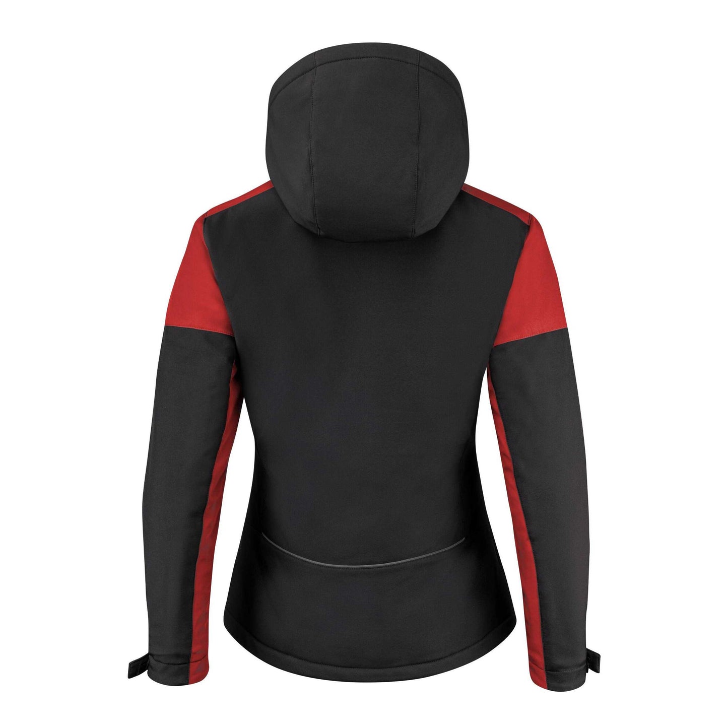 Black-Red - Back - Printer Womens-Ladies Padded Soft Shell Jacket