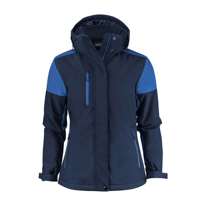 Navy-Cobalt - Front - Printer Womens-Ladies Padded Soft Shell Jacket