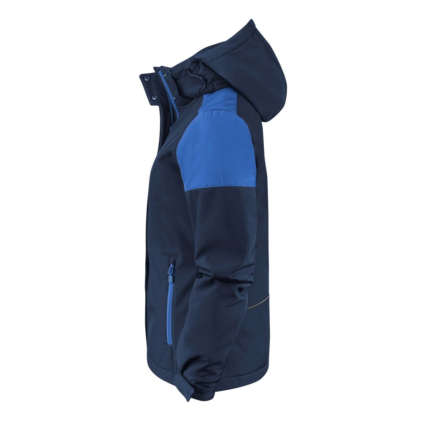 Navy-Cobalt - Side - Printer Womens-Ladies Padded Soft Shell Jacket
