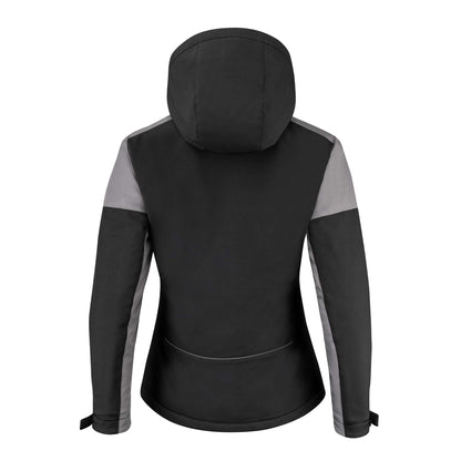 Black-Anthracite - Back - Printer Womens-Ladies Padded Soft Shell Jacket