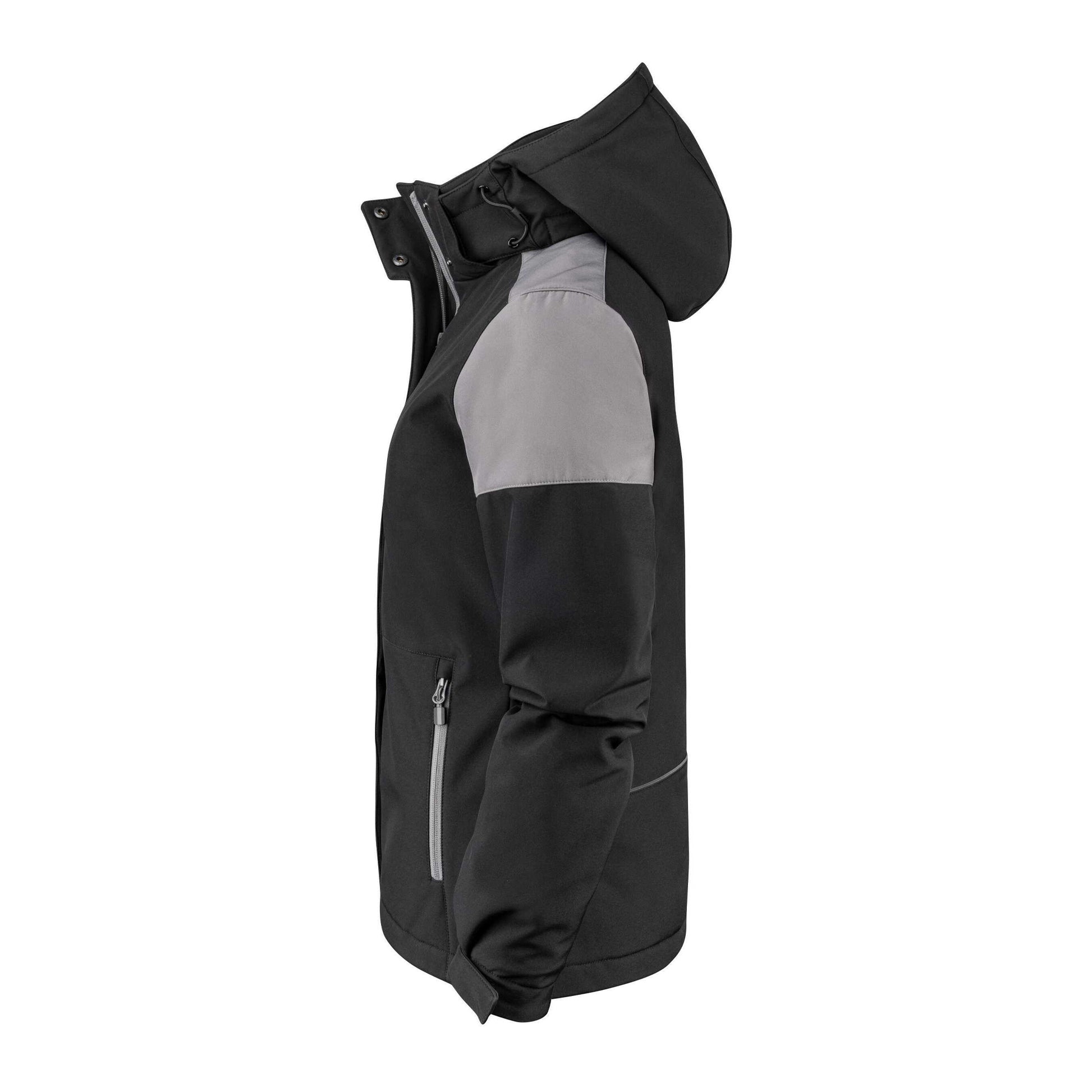 Black-Anthracite - Side - Printer Womens-Ladies Padded Soft Shell Jacket