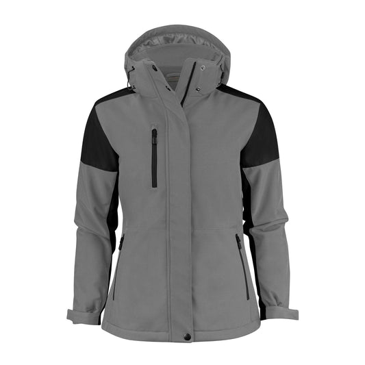 Anthracite-Black - Front - Printer Womens-Ladies Padded Soft Shell Jacket