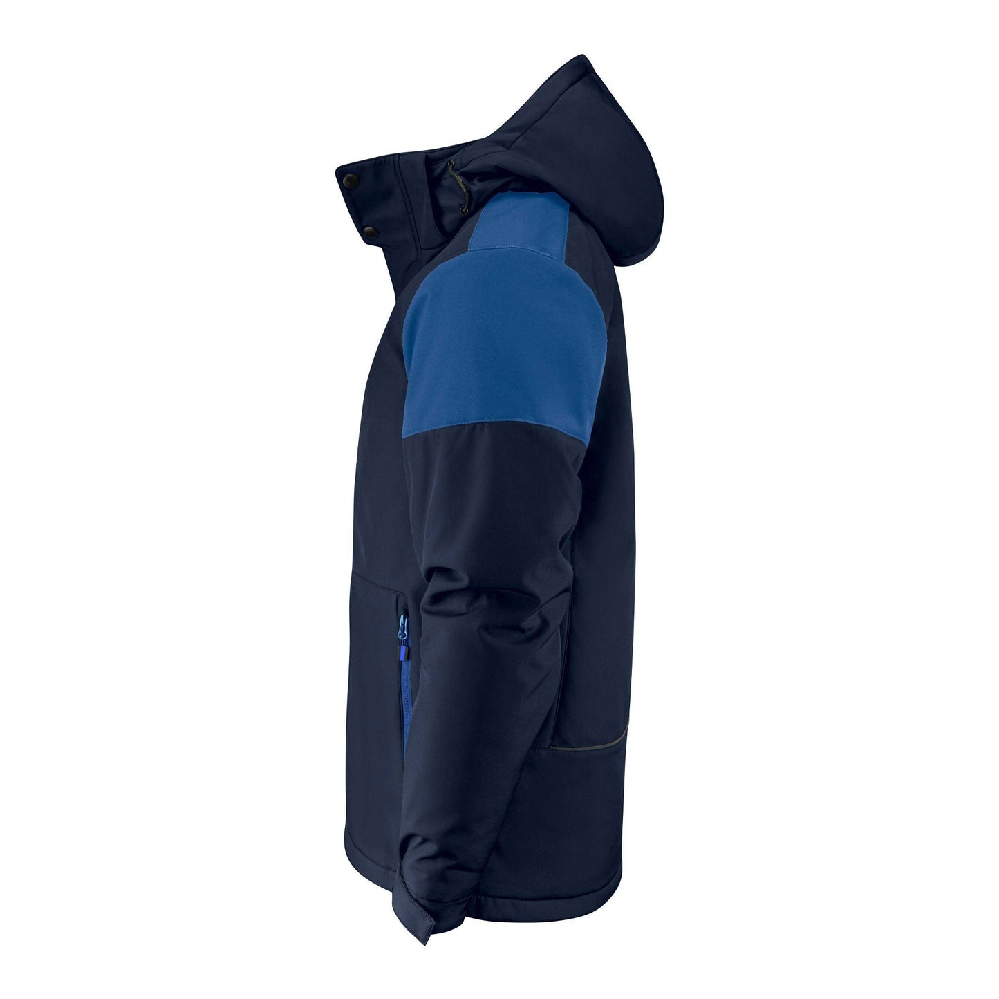 Navy-Cobalt - Side - Printer Mens Padded Soft Shell Jacket