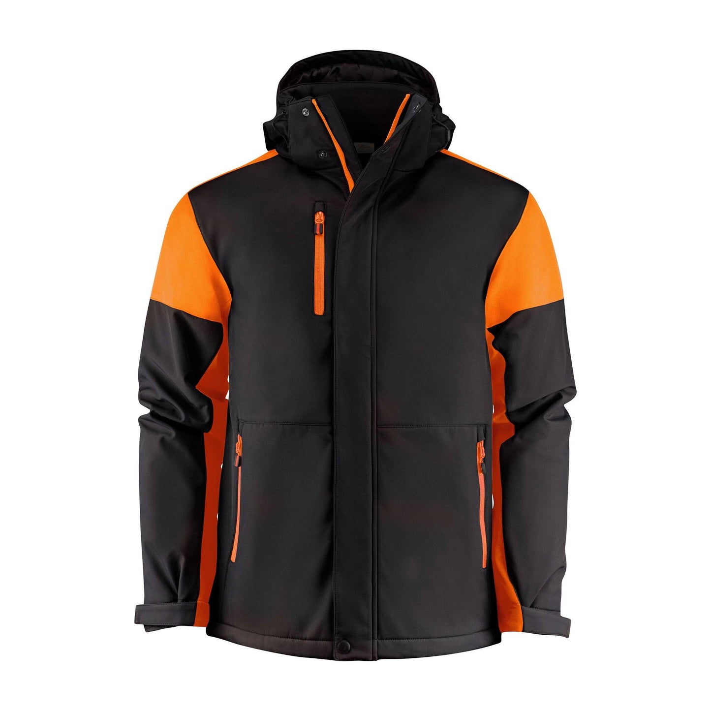 Black-Orange - Front - Printer Mens Padded Soft Shell Jacket