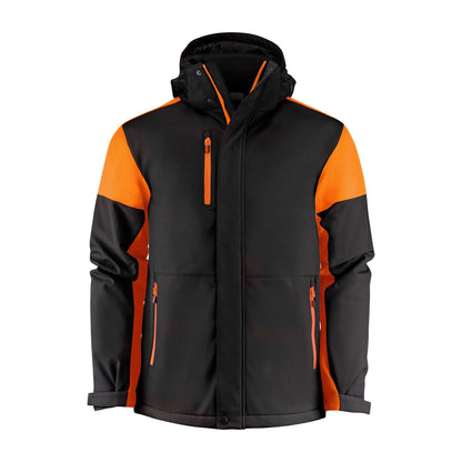 Black-Orange - Front - Printer Mens Padded Soft Shell Jacket