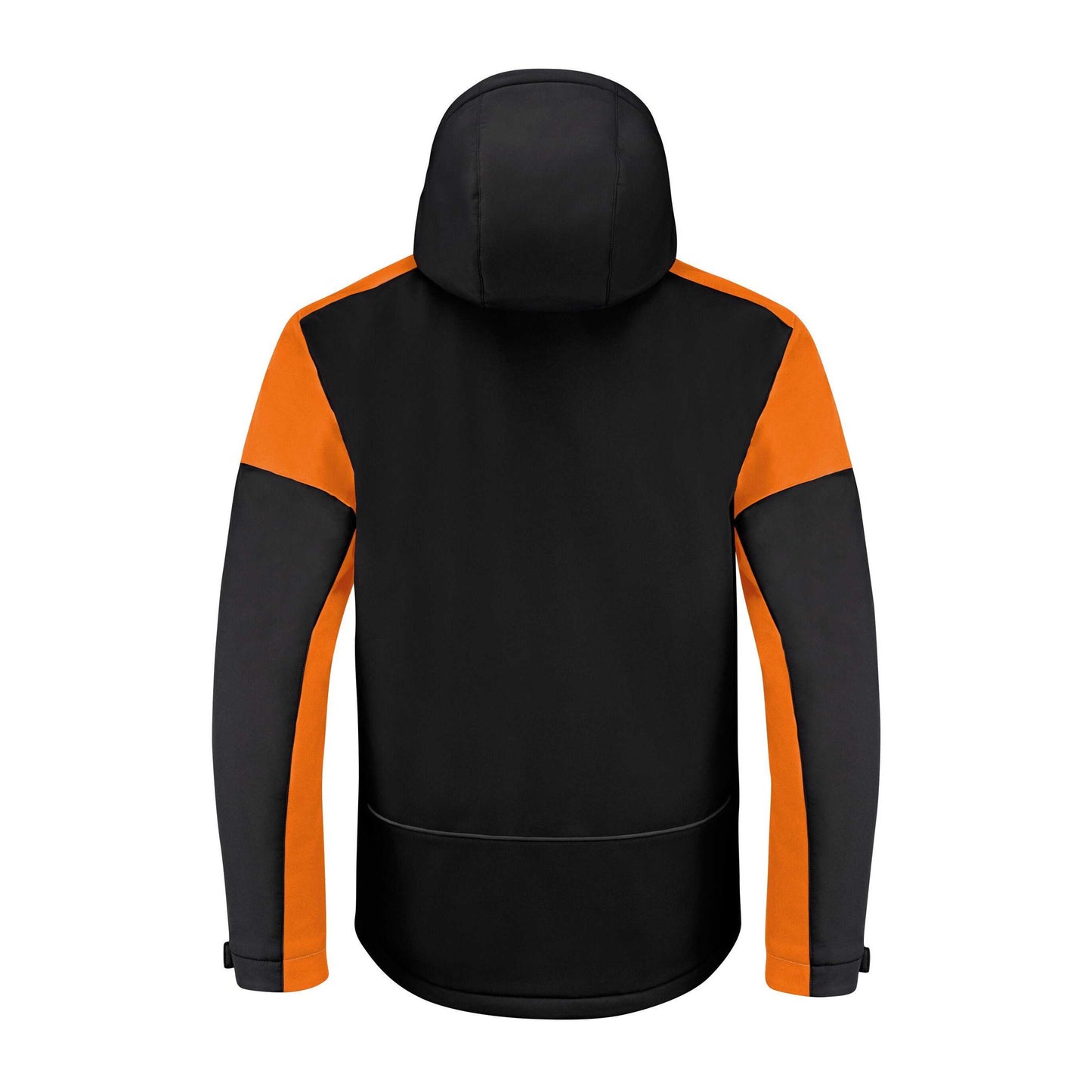 Black-Orange - Back - Printer Mens Padded Soft Shell Jacket