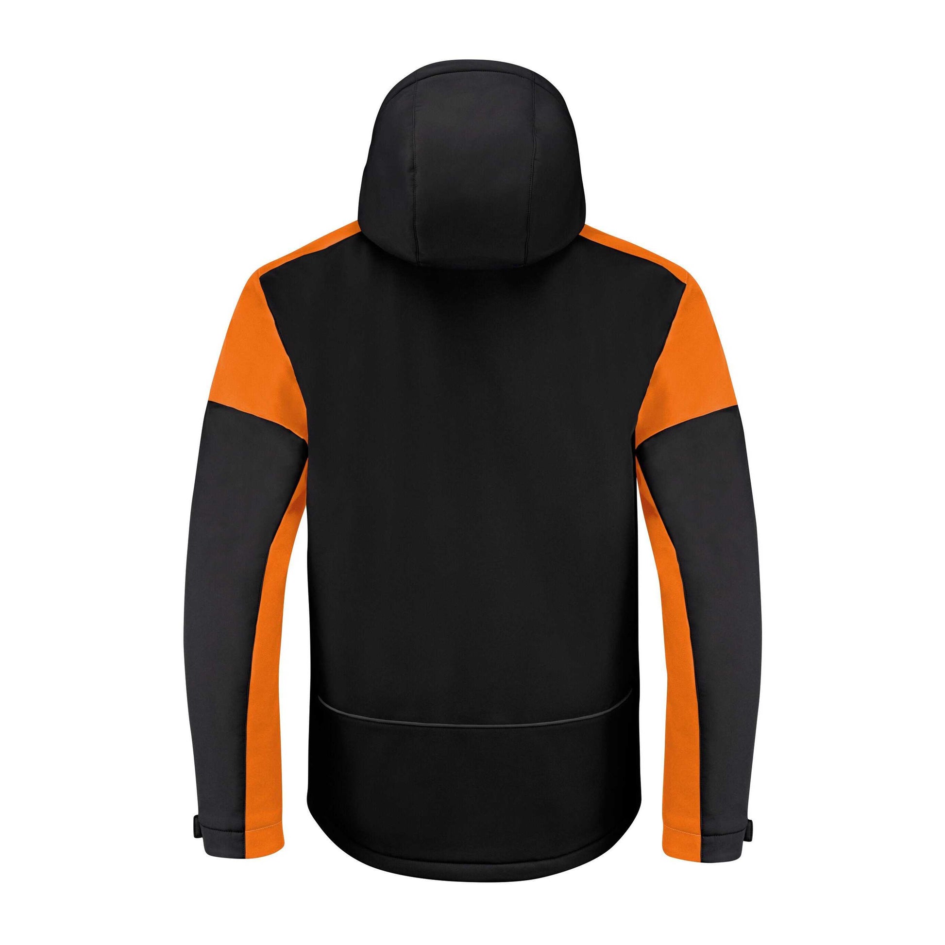 Black-Orange - Back - Printer Mens Padded Soft Shell Jacket