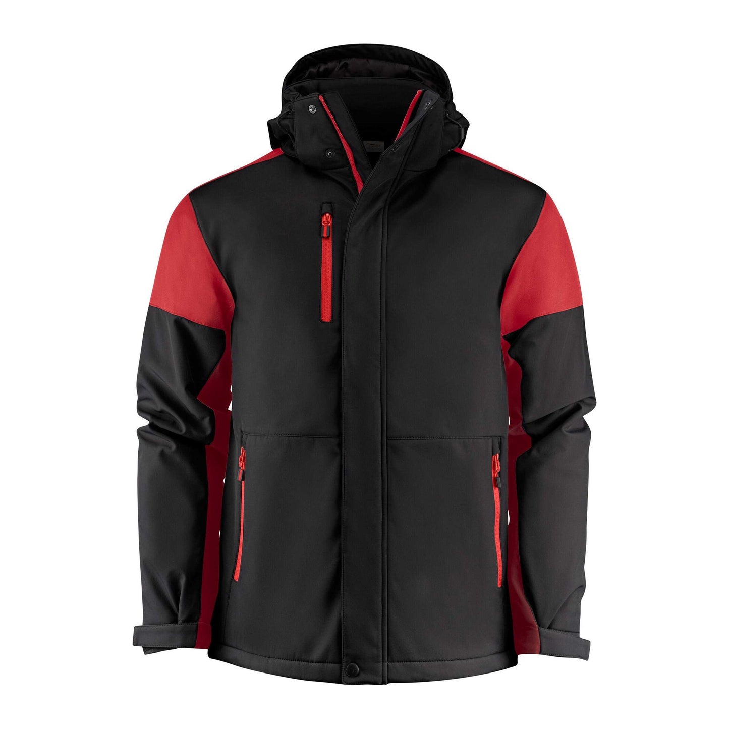 Black-Red - Front - Printer Mens Padded Soft Shell Jacket