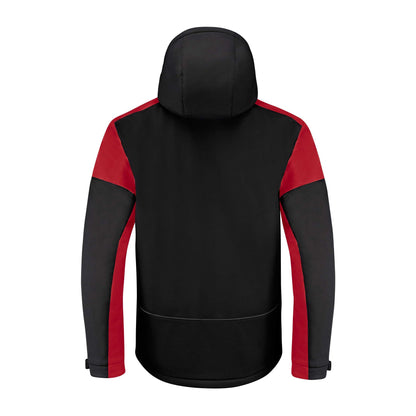 Black-Red - Back - Printer Mens Padded Soft Shell Jacket