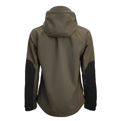 Olive Green-Black - Back - Jobman Womens-Ladies Oxygen Soft Shell Jacket