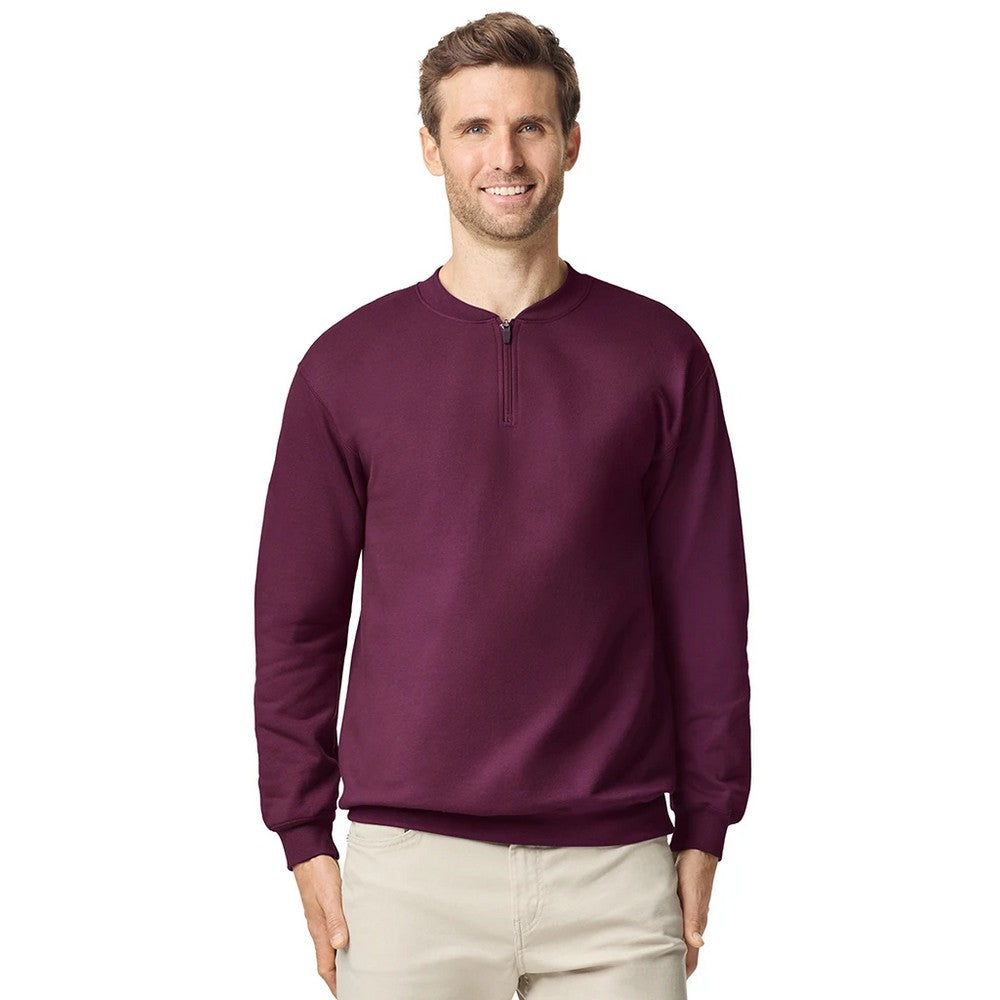Maroon - Lifestyle - Gildan Unisex Adult Softstyle Midweight Quarter Zip Sweatshirt