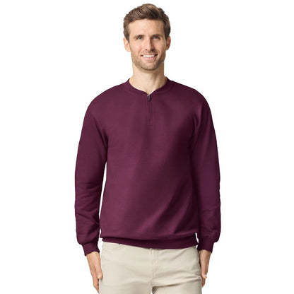 Maroon - Lifestyle - Gildan Unisex Adult Softstyle Midweight Quarter Zip Sweatshirt