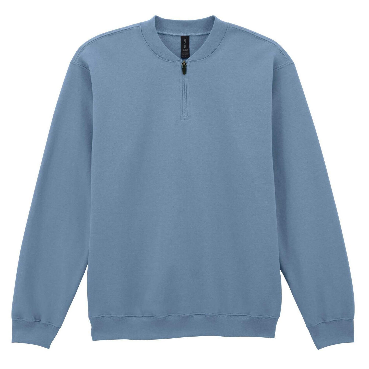 Stone Blue - Front - Gildan Unisex Adult Softstyle Midweight Quarter Zip Sweatshirt