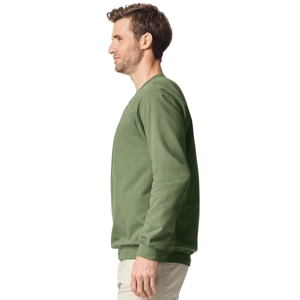 Military Green - Side - Gildan Unisex Adult Softstyle Midweight Quarter Zip Sweatshirt
