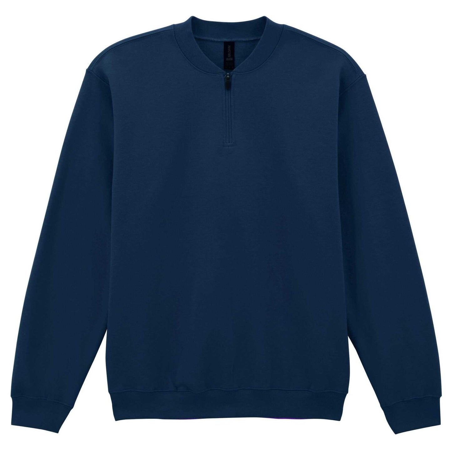 Navy Blue - Front - Gildan Unisex Adult Softstyle Midweight Quarter Zip Sweatshirt