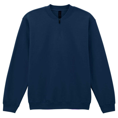 Navy Blue - Front - Gildan Unisex Adult Softstyle Midweight Quarter Zip Sweatshirt