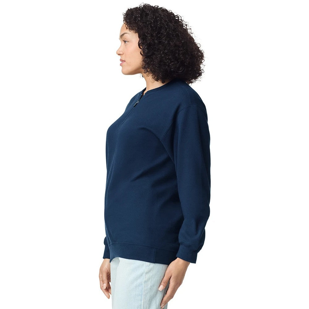 Navy Blue - Side - Gildan Unisex Adult Softstyle Midweight Quarter Zip Sweatshirt