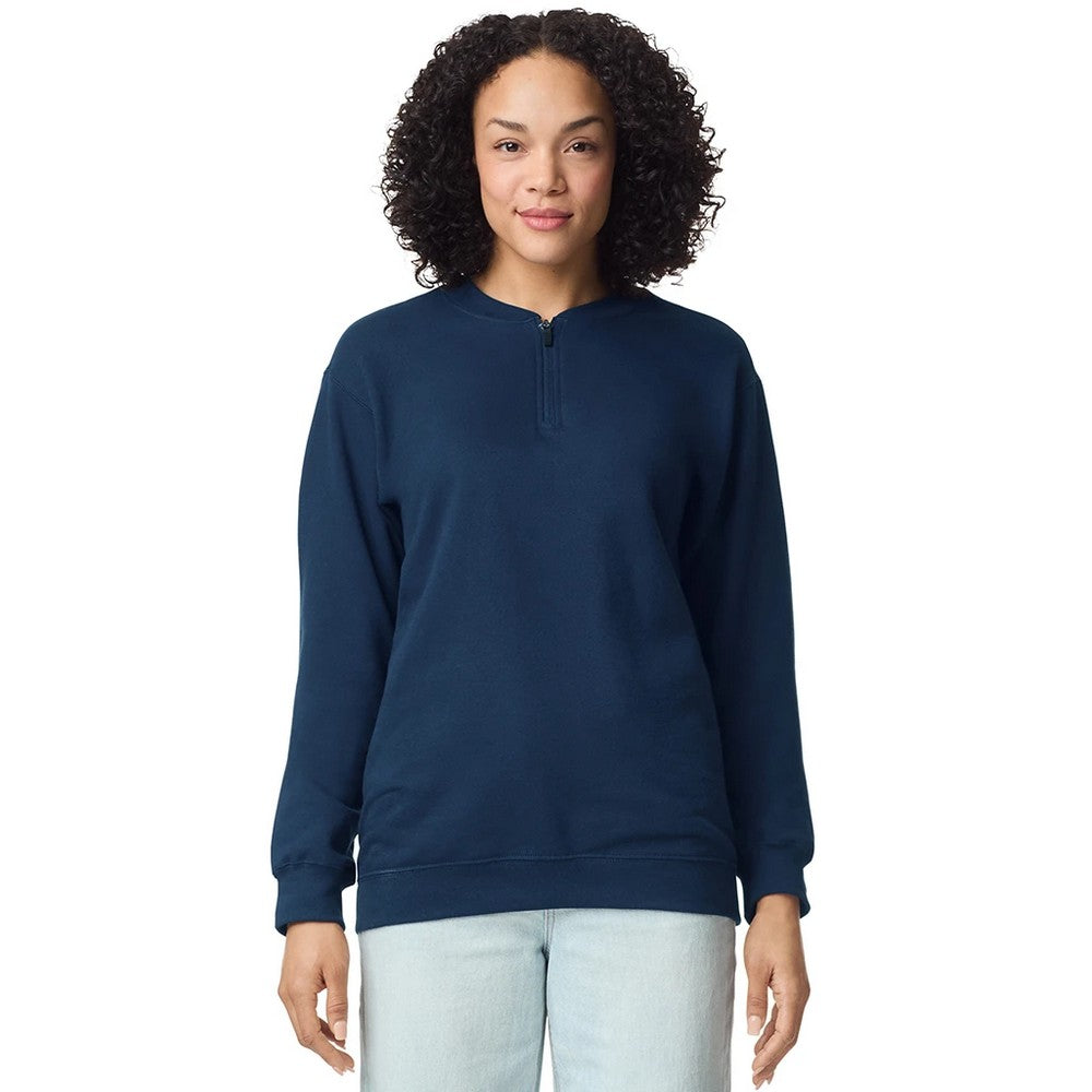 Navy Blue - Lifestyle - Gildan Unisex Adult Softstyle Midweight Quarter Zip Sweatshirt