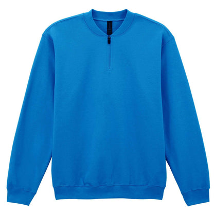 Royal Blue - Front - Gildan Unisex Adult Softstyle Midweight Quarter Zip Sweatshirt