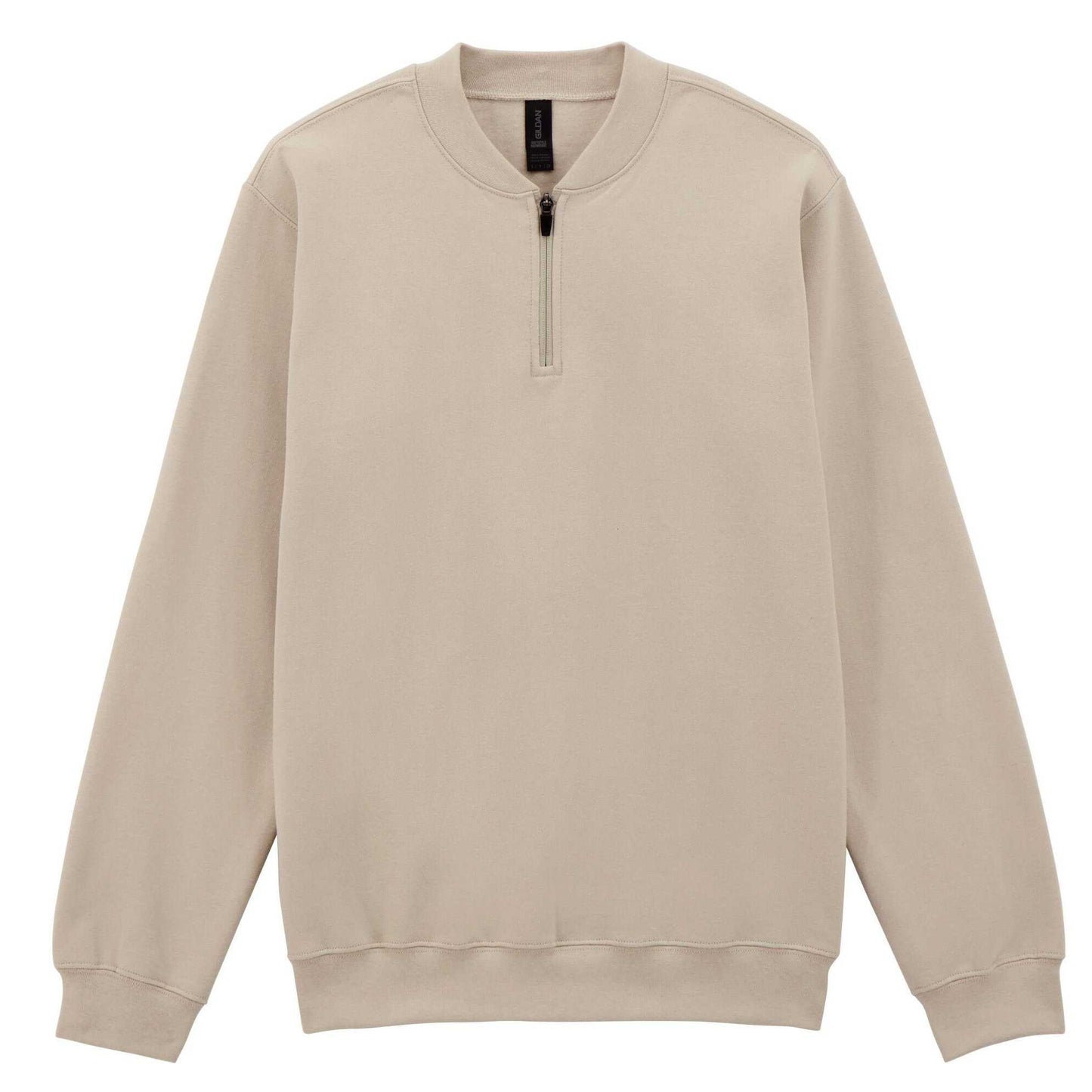 Sand - Front - Gildan Unisex Adult Softstyle Midweight Quarter Zip Sweatshirt