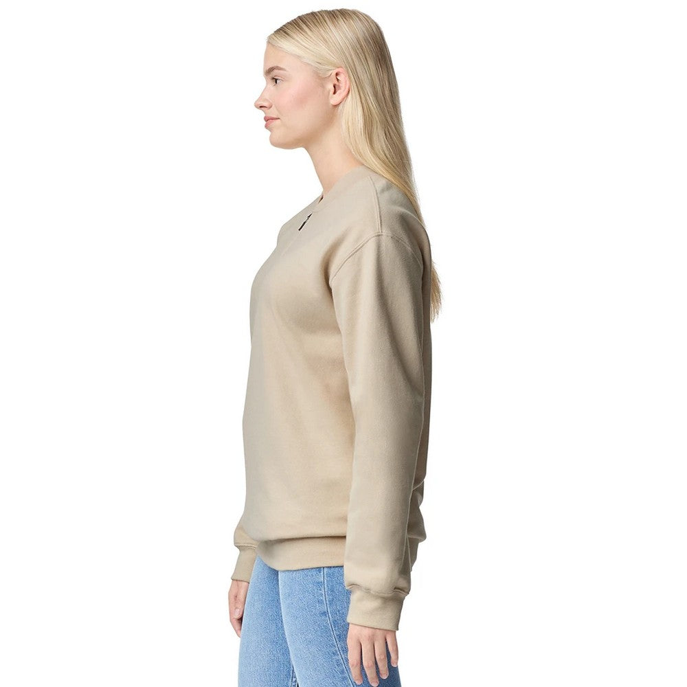 Sand - Side - Gildan Unisex Adult Softstyle Midweight Quarter Zip Sweatshirt