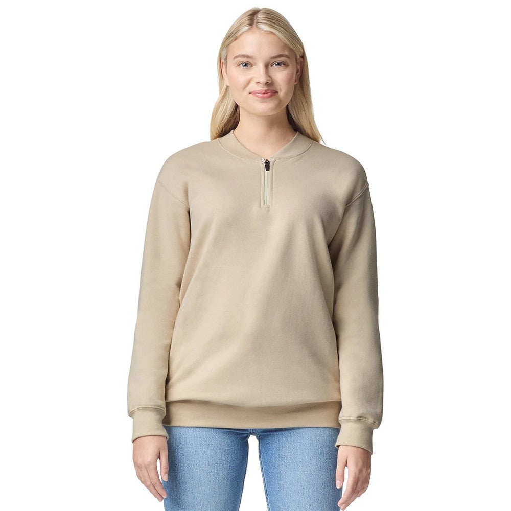 Sand - Lifestyle - Gildan Unisex Adult Softstyle Midweight Quarter Zip Sweatshirt