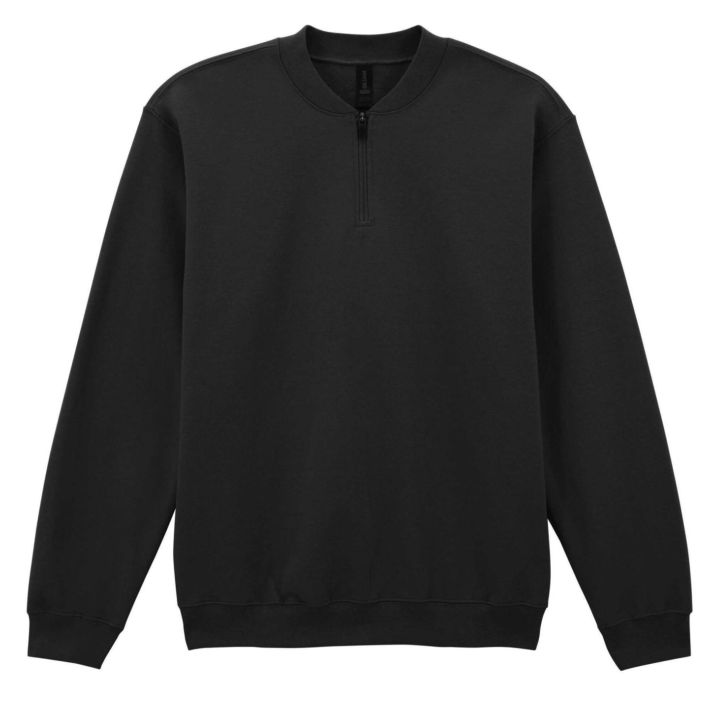Black - Front - Gildan Unisex Adult Softstyle Midweight Quarter Zip Sweatshirt