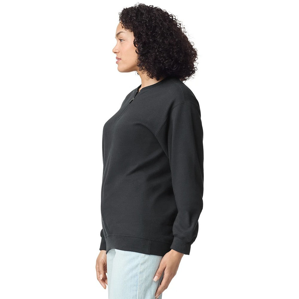 Black - Side - Gildan Unisex Adult Softstyle Midweight Quarter Zip Sweatshirt